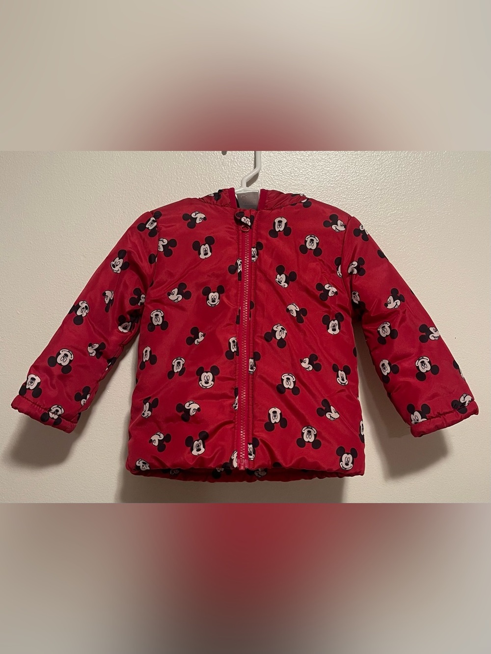 Disney Red Mickey Mouse Quilted Puffer Jacket